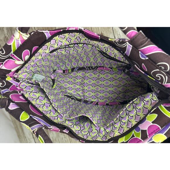 Vera Bradley PURPLE PUNCH GABBY Floral Quilted Bag Brown& Floral Some Fade - Picture 13 of 16